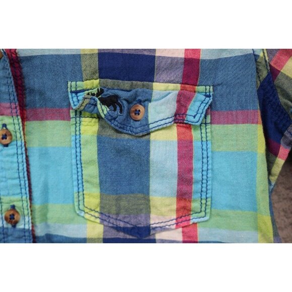 Abercrombie & Fitch Long Sleeve Plaid Button Up Top-Size Small - Picture 3 of 10
